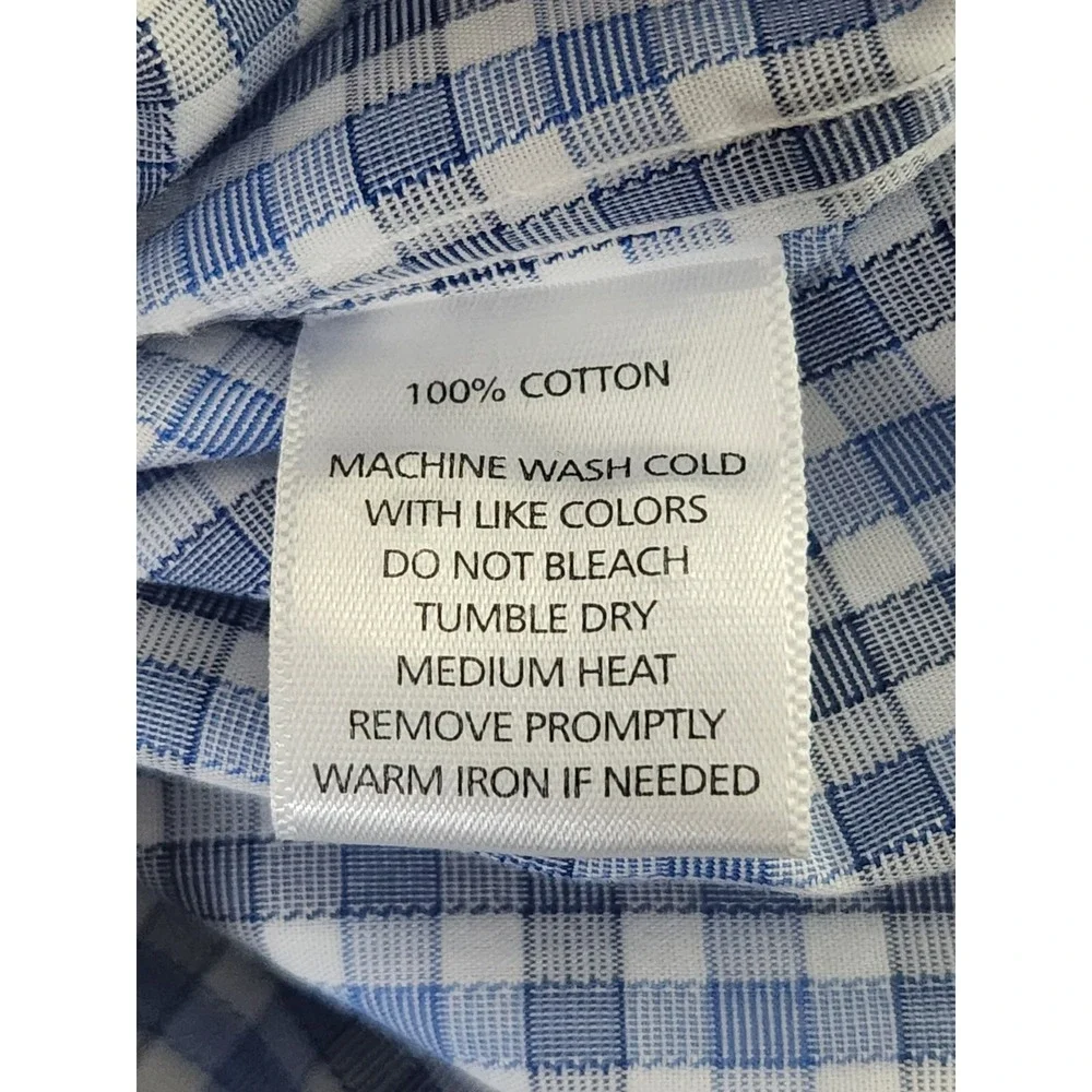 Untuckit Check Shirt Men's 3XL Blue Plaid Button Up Cotton Long Sleeve